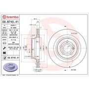 Brembo 2 x Rear Brake Discs 09.B745.41