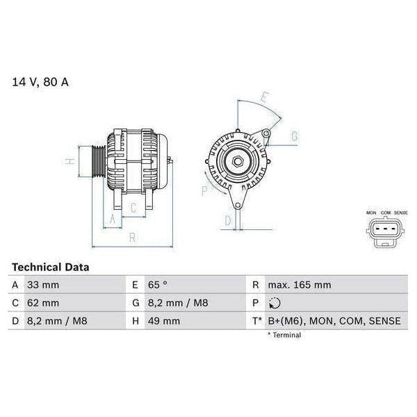 Bosch Reman Alternator 4467 0986044671 Bosch  - Town Parts