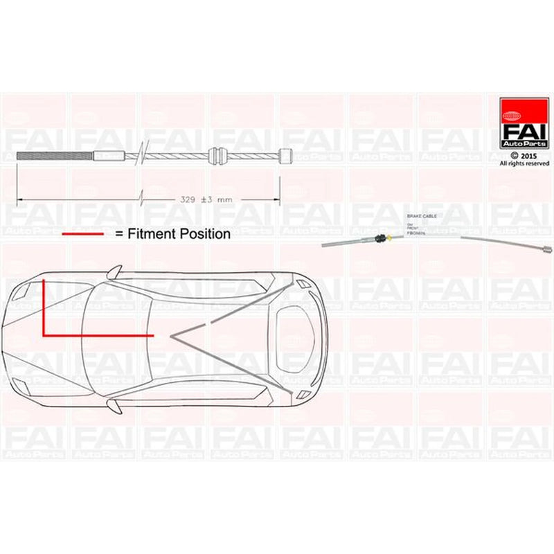 FAI Handbrake Cable Front FBC0076