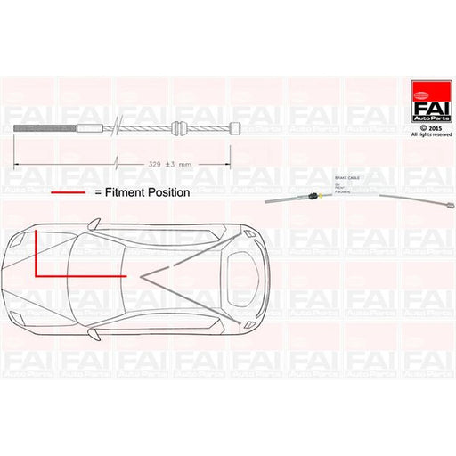 FAI Handbrake Cable Front FBC0076