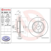 Brembo 2 x Internally Vented Front Brake Discs 09.B630.10