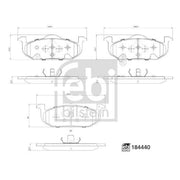 Febi Front Brake Pad Set 184440