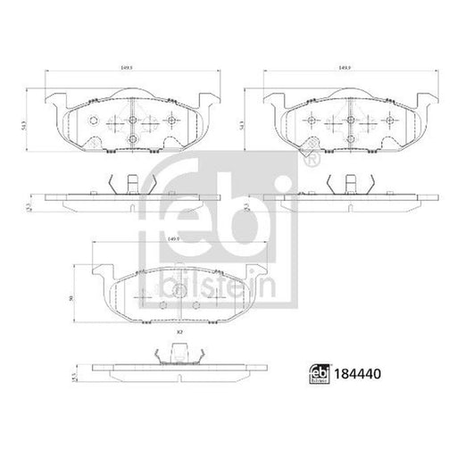 Febi Front Brake Pad Set 184440