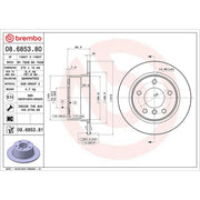 Brembo 2 x Solid Rear Brake Discs 08.6853.81