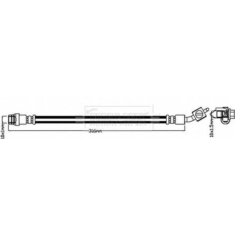 Borg & Beck Brake Hydraulic Hose Line Rear BBH8111