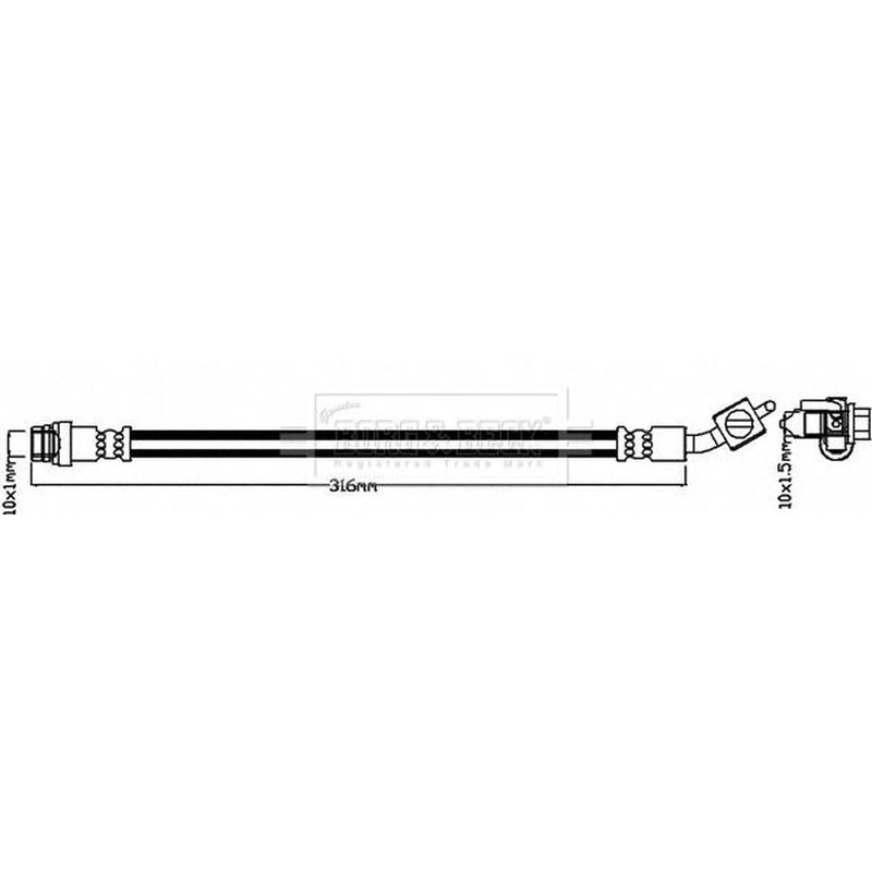 Borg & Beck Brake Hydraulic Hose Line Rear BBH8111