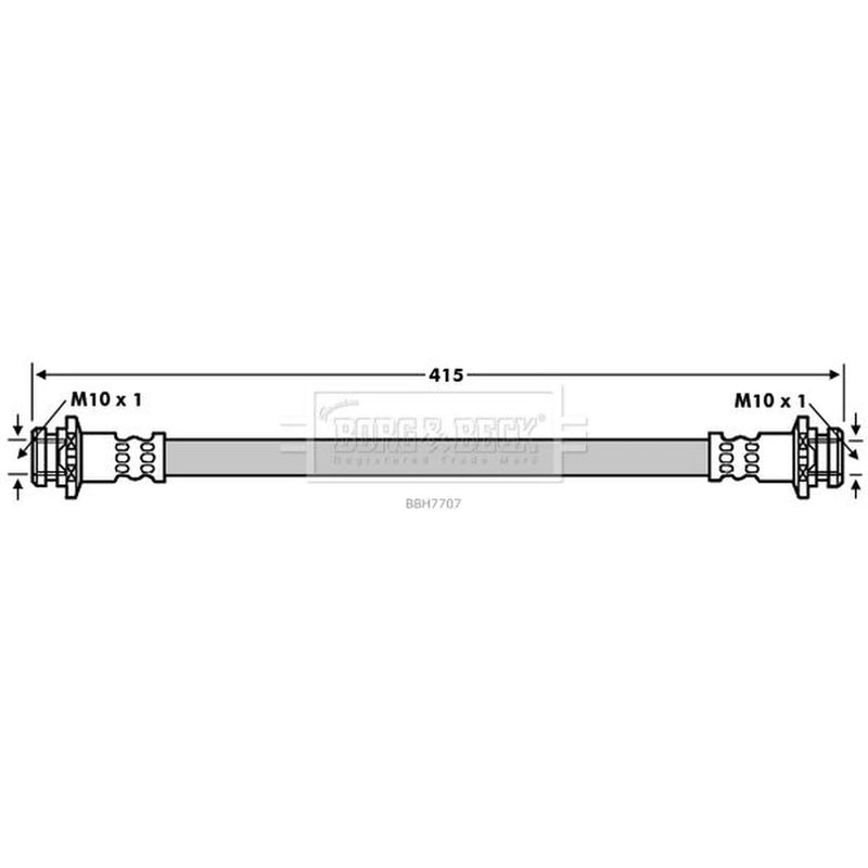 Borg & Beck Brake Hydraulic Hose Line Rear Left BBH7707