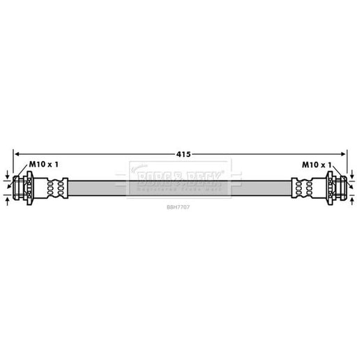 Borg & Beck Brake Hydraulic Hose Line Rear Left BBH7707