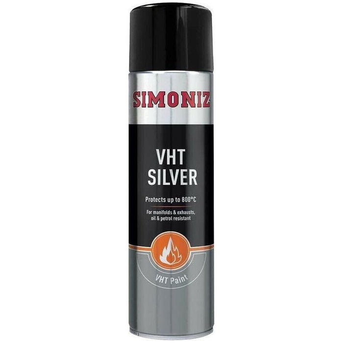 4x Simoniz VHT SILVER PAINT VERY HIGH TEMPERATURE CAR SPRAY AEROSOL 500ml Simoniz  - Town Parts