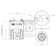 Febi Air Suspension Bellow 200mm Front 171376