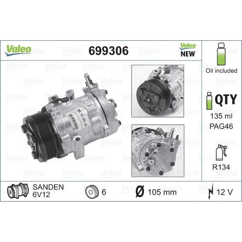 Valeo Air Conditioning Compressor 699306