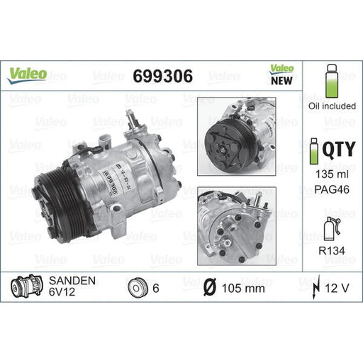 Valeo Air Conditioning Compressor 699306