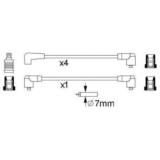 Genuine Bosch Ignition Lead B844 Fits Austin Mini 1000 - 1.0 - 67-84 0986356844 Bosch  - Town Parts