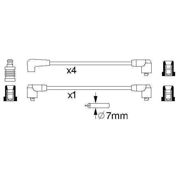 Genuine Bosch Ignition Lead B844 Fits Austin Mini 1000 - 1.0 - 67-84 0986356844 Bosch  - Town Parts