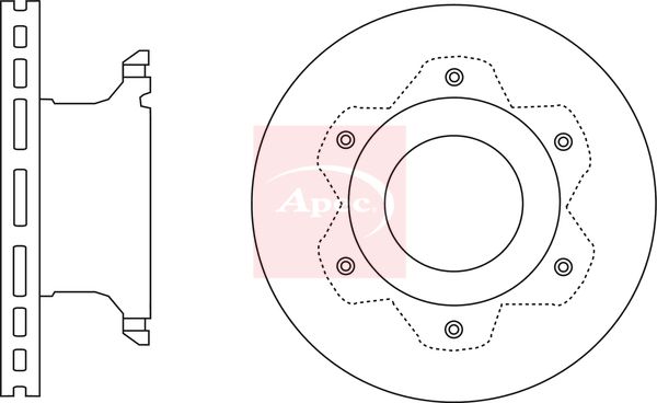 Apec 2 x Brake Disc Set Vented