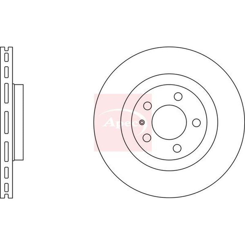Apec 2 x Vented Front Brake Discs DSK774