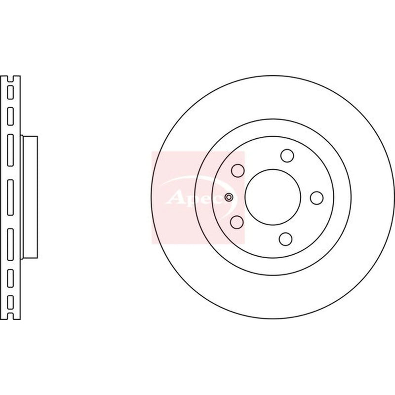 Apec 2 x Vented Front Brake Discs DSK774