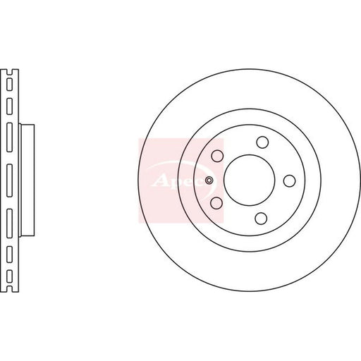 Apec 2 x Vented Front Brake Discs DSK774