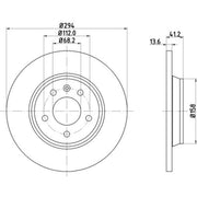DON 2 x Solid Rear Brake Discs PCD12562