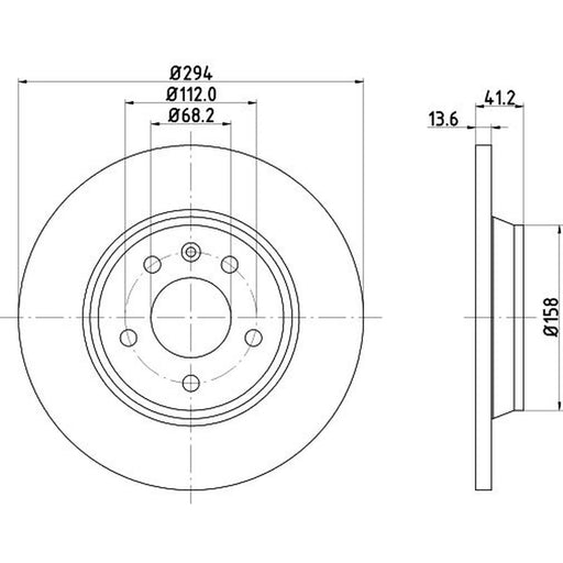 DON 2 x Solid Rear Brake Discs PCD12562
