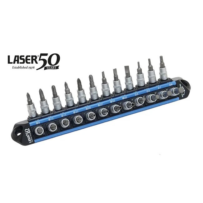 Laser Tools LocSoc Bit Socket Set 1/4"D - 24pc - 50th Anniversary - PL