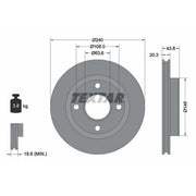 Textar 2 x Front Brake Discs 92294703