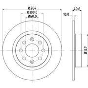 DON 2 x Solid Rear Brake Discs PCD12982