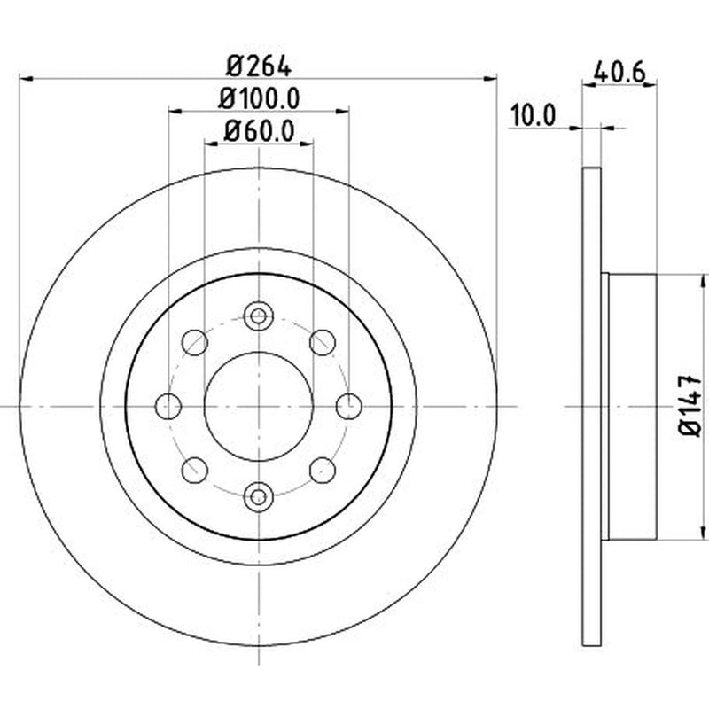 DON 2 x Solid Rear Brake Discs PCD12982