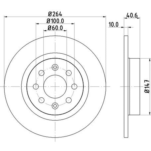 DON 2 x Solid Rear Brake Discs PCD12982