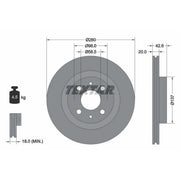 Textar 2 x Vented Front Brake Discs 92112100