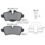 Textar Rear Brake Pad Set 2428901