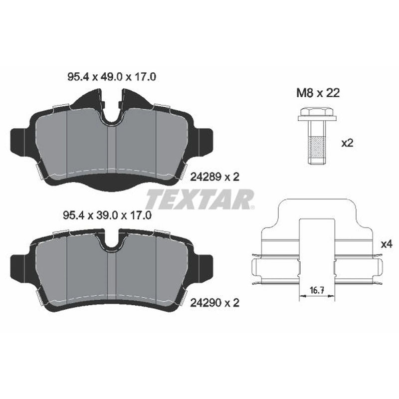 Textar Rear Brake Pad Set 2428901