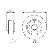 Bosch 2 x Solid Rear Brake Discs 0 986 479 684
