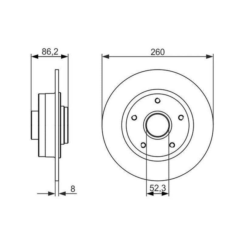 Bosch 2 x Solid Rear Brake Discs 0 986 479 684