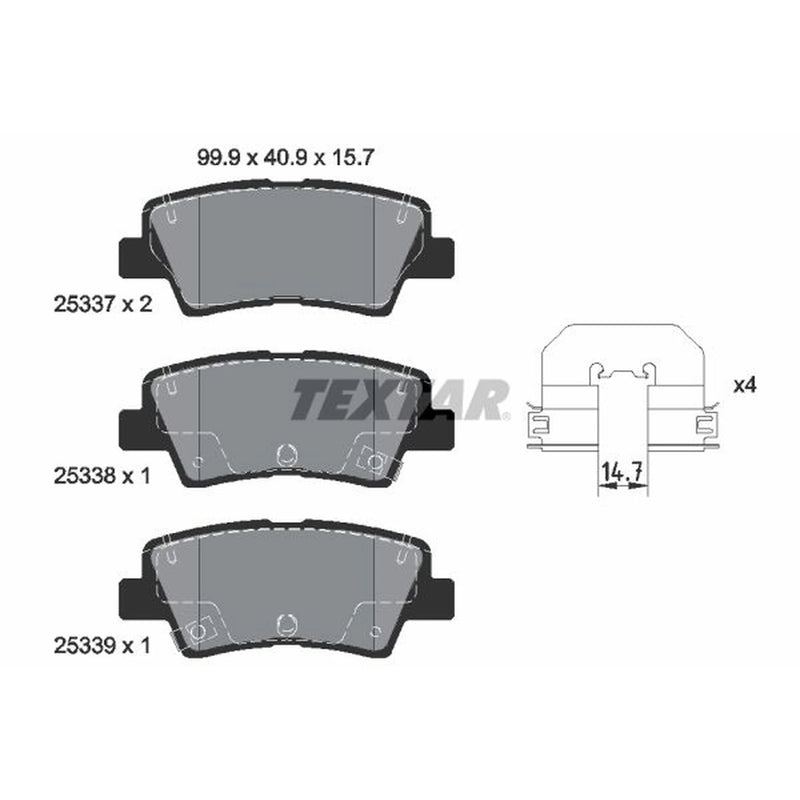 Textar Rear Brake Pad Set 2533703