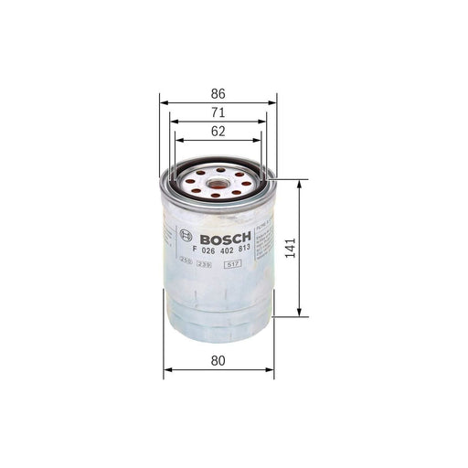 Genuine Bosch Car Fuel Filter N2813 Fits Kia Sportage Crdi - 1.7 - 10-15 F026402 Bosch  - Town Parts