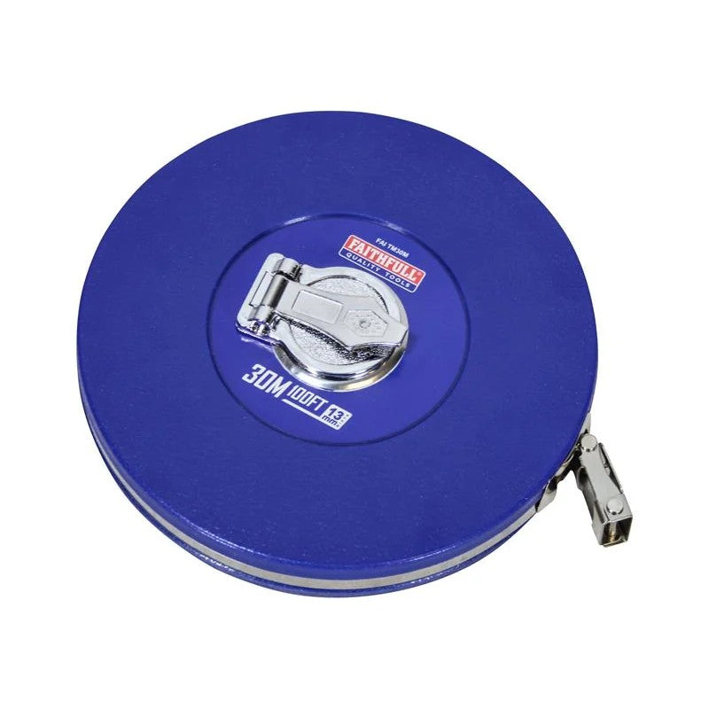 Faithfull Rounded Long Tape 30m/100ft (Width 13mm) - FAITM30M