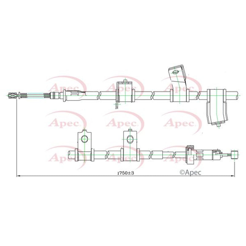 Apec Handbrake Cable Left Rear CAB1690