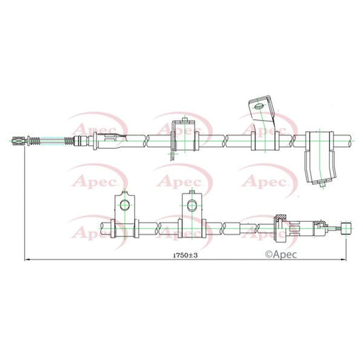Apec Handbrake Cable Left Rear CAB1690