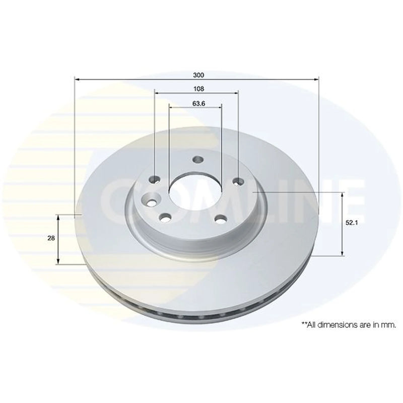 Comline 2 x Front Brake Discs ADC1249V