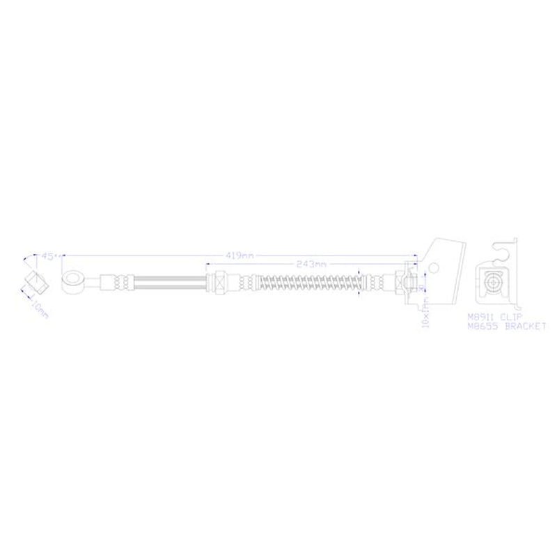 Juratek Brake Hydraulic Hose Line Rear Right JBH1248R