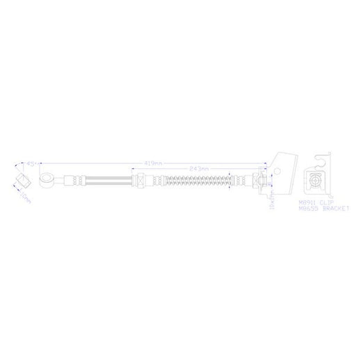 Juratek Brake Hydraulic Hose Line Rear Right JBH1248R