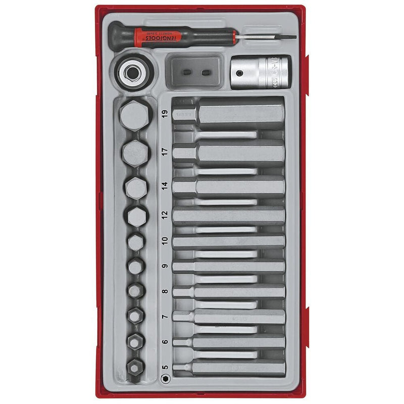 Teng Tools 1/2" Hex Bit Socket Set TT1 23 Pieces