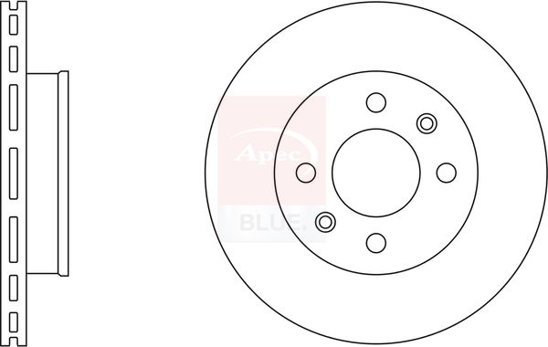 Apec 2 x Brake Disc Set Vented