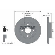 Textar 2 x Vented Front Brake Discs 92285603