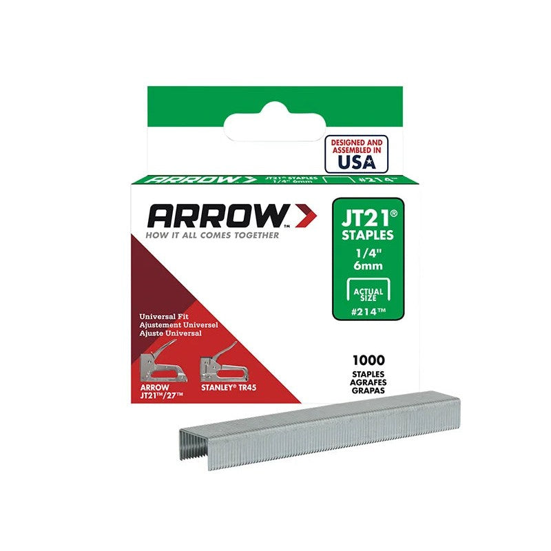 Arrow JT-21 Staples 1/4in x 1000 A214 - A214