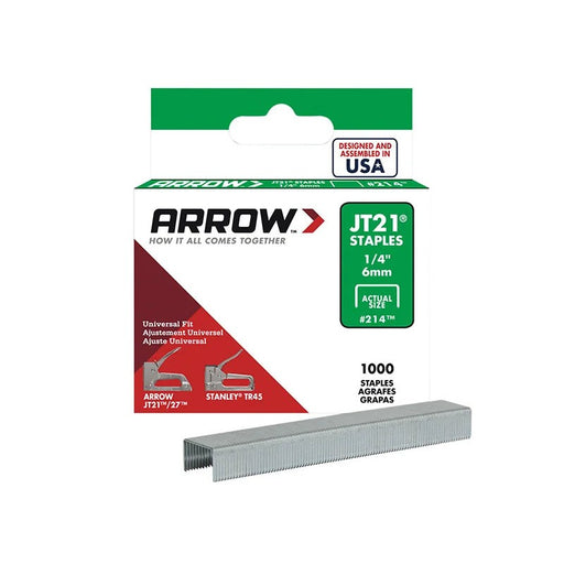 Arrow JT-21 Staples 1/4in x 1000 A214 - A214