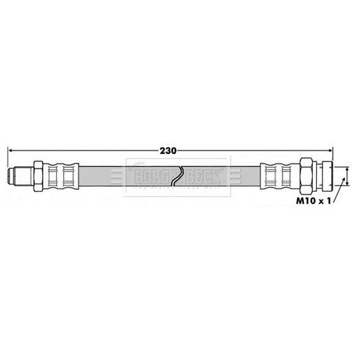 Borg & Beck Brake Hydraulic Hose Line Rear Left BBH7502