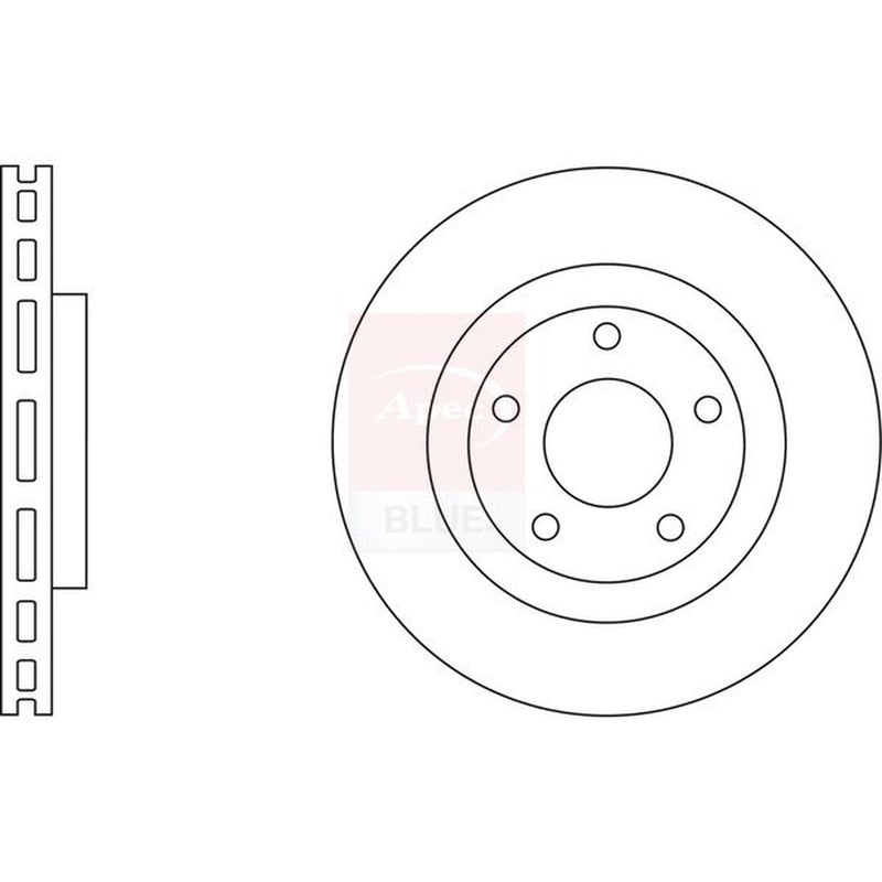 Apec 2 x Vented Front Brake Discs SDK6572