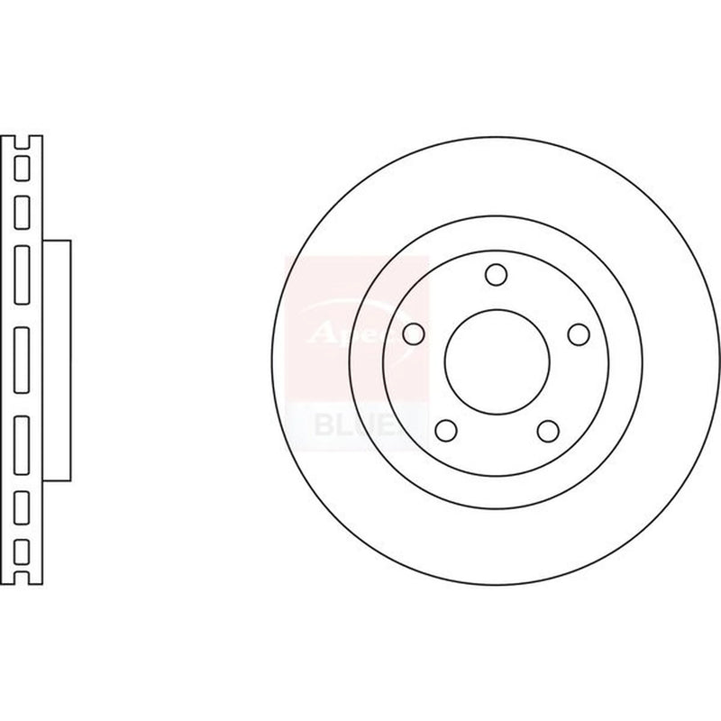 Apec 2 x Vented Front Brake Discs SDK6572